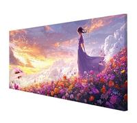 Diamond Painting Kit Completo Paesaggi Diamond Painting Grandi Dimensioni 100x40cm, 5D DIY Pittura Diamante Fiori Crystal Punto Croce Kit, Disegni con Perline da Attaccare per Decor Regalo Donna B-24