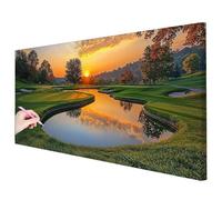 Diamond Painting Kit Completo Paesaggi Diamond Painting Grandi Dimensioni 150x60cm, 5D DIY Pittura Diamante Tramonto Crystal Punto Croce Kit, Disegni con Perline da Attaccare Decor Regalo Donna J-56