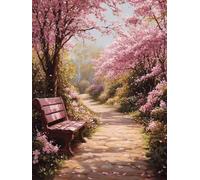 Diamond Painting Kit Completo Paesaggio 5D DIY Diamond Painting Adulti, Fiori di ciliegio Pittura Diamante Quadri Con Perline, Crystal Art Bambini Pittura per Decorazione Casa e Pareti 10x15cm X-583