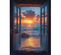 Diamond Painting Kit Completo Paesaggio 5D DIY Diamond Painting Adulti, Oceano Pittura Diamante Quadri Con Perline, Diamantini Crystal Art Bambini Pittura per Decorazione Casa e Pareti 80x100cm X-646