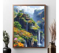 Diamond Painting Kit Completo Paesaggio Diamond Painting Adulti Autunno 5D DIY Pittura Diamante, Strass Ricamo a Punto Croce Pittura Kit Crystal Art per Decorazione, Regalo Donne 60x80 cm JPF F-R