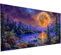Diamond Painting Kit Completo Paesaggio Diamond Painting Adulti Grandi Dimensioni 40x80cm Luna 5D Pittura Diamante Adulti Kit Diamantini Crystal Art a Punto Croce per Decorazioni Casa Parete S-465