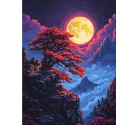 Diamond Painting Kit Completo Paesaggio, Diamond Painting Notte, 5D Quadrato Pittura Diamante Kit Adulti, Passatempo per Adulti Quadri con Perline Diamantini Crystal Art Decorazioni Casa 30X40cm R-16