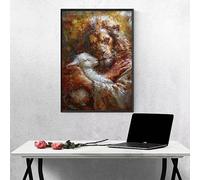 Diamond Painting Kit Completo Pecora Diamond Painting Adulti Leone DIY Pittura Diamante Quadri Con Perline, Pittura Diamante Adulti Strass Kit Punto Croce, Decorazione, Regalo 60x80 cm PJY9 D-6
