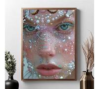 Diamond Painting Kit Completo Perla Diamond Painting Adulti Donna 5D DIY Pittura Diamante, Strass Ricamo a Punto Croce Pittura Kit Crystal Art per Decorazione, Regalo Donne 80x100cm JPF 4-Q