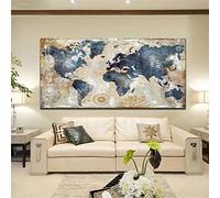 Diamond Painting Kit Completo,Pittura Diamante 5D Mappa del Mondo retrò,Diamond Painting Grandi Dimensioni,DIY Diamond Painting Ricamo Strass Punto Croce Kit,Decorazione della Parete di Casa 80x160cm