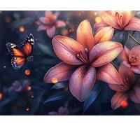 Diamond Painting Kit Completo, Pittura Diamante Fiori Diamantini Crystal Art Painting Kit, Round Full Drill Farfalla DIY Pittura Diamant Ricamo Punto Croce Artigianato, Decorazione Casa 30X40cm L-651