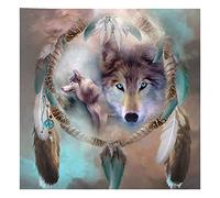 Diamond Painting Kit Completo Ricamo a Punto Croce con Lupo Modello,5D DIY La Pittura Pieno Trapano Strass Immagini Arti Mestiere 12 20 * 30cm (Trapano Circolare)