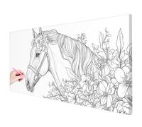 Diamond Painting Kit Completo Semplice Diamond Painting Grandi Dimensioni 100x40cm, 5D DIY Pittura Diamante Cavallo Crystal Punto Croce Kit, Disegni con Perline da Attaccare Decor Regalo Donna J-42