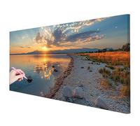 Diamond Painting Kit Completo Spiaggia Diamond Painting Grandi Dimensioni 150x60cm, 5D DIY Pittura Diamante Paesaggi Crystal Punto Croce Kit, Disegni con Perline da Attaccare Decor Regalo Donna L-30