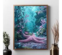 Diamond Painting Kit Completo Stella Marina Diamond Painting Adulti Fiore 5D DIY Pittura Diamante, Strass Ricamo a Punto Croce Pittura Kit Crystal Art per Decorazione, Regalo Donne 60x80cm JPF A-2