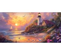 Diamond Painting Kit Completo Sulla Spiaggia Diamond Painting Grandi Dimensioni 30x60cm, 5D Diamantini Crystal Art Pittura Diamante Torre Di Osservazione Diamantiny Disegno Con Perline, J0P-380