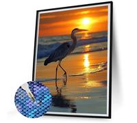 Diamond Painting Kit Completo Uccello Pittura Diamante Tramonto Diamond Painting Adulti 30x40 5D Pittura Diamante Fai da Te Diamantini Crystal Art Ricamo a Punto Croce per Principianti Bambini N-615