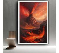 Diamond Painting Kit Completo Vulcano Diamond Painting Adulti Paesaggio Fai da Te Diamantini Crystal Art Kit, Pittura Diamante Ricamo A Punto Croce Artigianale, Per Decorazione Casa 50x70cm 0z-956