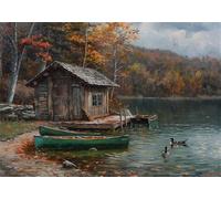 Diamond Painting Lago, 5D Diamond Painting Kit Completo Animale Pittura Diamante Bambini, DIY Ricamo a Punto Croce Kit Pittura Adulti Diamantini Crystal Art per Decorazione Casa 50x70 cm O4-1076