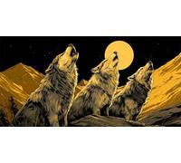 Diamond Painting Le loup Adulti Bambini Kits, Diamond Painting Kit Completo Jaune, Quadrato Full Drill Pittura Diamante, Diamantini Crystal Art Quadri Con Perline, Autunno Festa Regalo 40x80cm g-496