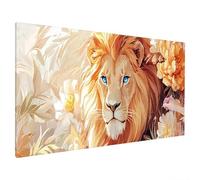 Diamond Painting Leone, 5D Diamantini Crystal Art Fiore Motivo, Diamond Painting Grandi Dimensioni 130x50cm, Pittura Diamante Fai Da Te per Natalizie Decorazione Murale, Idee Regalo Donna Uomo F-86