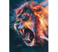 Diamond Painting Leone, 5D DIY Diamond Painting Kit Completo Orrore, Pittura Diamante per Bambina e Adulti, Diamantini Crystal Art Kit per Adulti, per Decorazione Casa e Parete, Regalo, 40x50cm, R-04