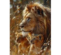 Diamond Painting Leone, Diamond Painting Kit Completo Animale, DIY Quadri con Perline, Disegni con Perline da Attaccare, Strass Ricamo a Punto Croce, per Decorazione Della Casa, 100x135cm 0-4236