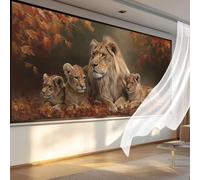 Diamond Painting Leone Diamond Painting Kit Completo Foresta Quadri Perline Fai Da Te Pittura a Diamante Adulti Bambina,Crystal Art Strass Ricamo a Punto Croce per Decorazioni Parete 80x160cm C-600