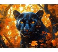 Diamond Painting Leopardo Kit Completo, Diamond Painting Bambini Foresta, Pittura Diamante 5D DIY Quadri con Perline, Mosaico Diamantini Ricamo a Punto Croce, Crystal Art Home Decor 45x35cm L2-885