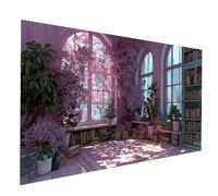 Diamond Painting Libreria Diamond Painting by Numbers 90 x 180 cm, Fai Da Te Kit Punto Croce Pittura Diamante Fiore, 5D Diamantini Crystal Art Dipingere Con I Numeri per Decorazioni Casa JXL-10838