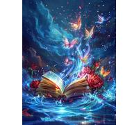 Diamond Painting Libro, 5D Diamond Painting Kit Completo Farfalla, DIY Disegni con Perline da Attaccare Kit per Adulti Principianti, Diamantini Crystal Art, Decorazione Casa Regalo 100x130cm C-8077