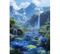 Diamond Painting Loto, 5D Diamond Painting Kit Completo Paesaggio, DIY Disegni con Perline da Attaccare, Diamantini Crystal Art Ricamo a Punto Croce Kit per Decorazioni Casa 70 x 95 cm -KF2506NW