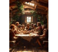 Diamond Painting L'Ultima Cena, 5D Diamond Painting Kit Completo Uomo, DIY Disegni con Perline da Attaccare Kit per Adulti Principianti, Diamantini Crystal Art, Decorazione Casa 100x130cm U-1760