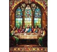 Diamond Painting L'Ultima Cena Diamond Painting Adulti, Uomo Pittura Diamante Kit Completo, Quadri Con Perline, DIY Crystal Art Kit Ricamo Punto Croce, Decorazione per Casa Pareti 20x30cm W-592