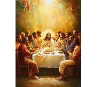 Diamond Painting L'Ultima Cena, Diamond Painting Kit Completo Uomo, Fai Da Te Pittura Diamante Hobby Creativi Adulti, Diamantini Crystal Art Ricamo a Punto Croce Kit, Regalo Donna 60X70cm D-3297