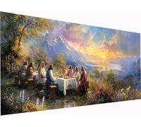 Diamond Painting L'Ultima Cena Grandi Dimensioni XXL 200x100cm, Diamond Painting Kit Completo Tramonto, DIY Quadri con Perline Ricamo a Punto Croce Kit, per Decorazioni Casa, Regalo Donna 8-5223