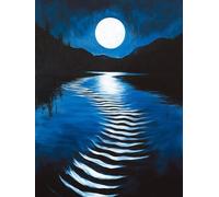 Diamond Painting Luna, 5D Diamond Painting Kit Completo Fiume, Disegni con Perline da Attaccare Kit Pittura Adulti, Fai Da Te Diamantini Crystal Art per Principianti, Decorazione Casa 80x110cm E-5927