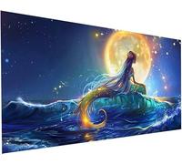 Diamond Painting Luna 5D Pittura Diamante Painting Adulti kit Completo Accessori Sirena DIY Diamantini Crystal Art Bambini Mosaico Ricamo Strass Pittura a Diamond per Decorazioni Parete 80x160cm S-455