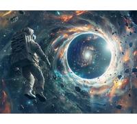 Diamond Painting Luna Diamond Painting Kit Completo Astronauta 5D Pittura A Diamante per Adulti, DIY Mosaico Diamantini Crystal Art, Strass Ricamo A Punto Croce, Regalo Donna Uomo 40x60cm G-1049