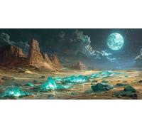 Diamond Painting Luna Diamond Painting Kit Completo, Paesaggio Pittura Diamante Grandi Dimensioni 100x200cm Quadri con Perline, 5D DIY Crystal Art Craft Pittura per Decorazione da Parete J2-1960