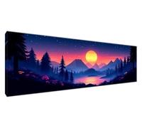 Diamond Painting Luna, Natale Diamond Painting Kit Completo, Diamantini Crystal Art Beginners Kit Pittura Diamante Punto Croce Hobby Creativi Adulti, DIY Quadri con Perline 30x90cm Decorazioni G2-513
