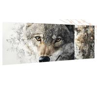 Diamond Painting Lupo, Diamond Painting Kit Completo 50x110cm, DIY Grandi Dipingere con i Numeri Adulti Albero, 5D Strass Ricamo a Punto Croce Quadri Diamantini Crystal Art, Decorazioni per Casa T526