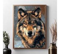 Diamond Painting Lupo, Diamond Painting Kit Completo Animale Pittura Diamante Bambina e Adulti, Diamantini Crystal Art Kit Mosaico, Hobby Creativi Adulti per Decorazione, Regalo 50x70 cm JPF D-8