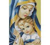 Diamond Painting Madonna Baby Punto Croce Diamante Pieno Regalo di Grandi Dimensioni Decorazione Mosaico Kit Completo Ricamo Strass Arte Artigianale Fai da Te 5D,Trapano Quadrato,40x50cm