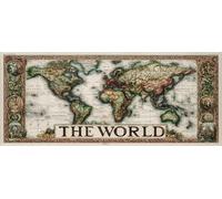 Diamond Painting Mappa Del Mondo, 5D Diamond Painting Kit Completo Bianco, DIY Disegni con Perline da Attaccare, 5D Quadri con Perline Kits, Passatempo per Adulti, Decor Primavera, 200x100cm V-4992