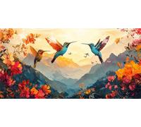 Diamond Painting Martin Pescatore Diamond Painting Kit Completo Fiore Disegni Con Perline da Attaccare, 5D Pittura A Diamante, Ricamo A Punto Croce Paintings per Decorazione Parete 30x60cm G6-709