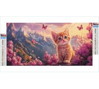 Diamond Painting Montagna Diamond Painting Adulti Gatto 100x200cm Grandi Dimensioni Pittura Diamante Kit Completo, Diamantini Crystal Art, 5D Strass Ricamo a Punto Croce Kits, Decorazioni Casa G1-825