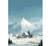 Diamond Painting Montagna Diamond Painting Adulti, Pittura Diamante Inverno Diamantini Crystal Art 5D DIY Strass Ricamo a Punto Croce Artigianale per Decorazioni Parete, Regalo 60x80 cm -yym2507GA
