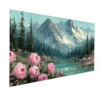 Diamond Painting Montagna Diamond Painting by Numbers 100 x 200 CM, Fai Da Te Kit Punto Croce Pittura Diamante Fiore, 5D Diamantini Crystal Art Dipingere Con I Numeri per Decorazioni Casa JXL-11919
