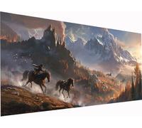 Diamond Painting Montagna Grandi Dimensioni XXL 60x30cm, Diamond Painting Kit Completo Cavallo, DIY Quadri con Perline Ricamo a Punto Croce Kit, per Decorazione per la Casa, Regalo Donna Z-7655