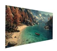 Diamond Painting Montagna innevata Diamond Painting by Numbers 70x140cm, Fai Da Te Kit Punto Croce Pittura Diamante Barca, 5D Diamantini Crystal Art Dipingere Con I Numeri per Regalo Donna JXL-11376