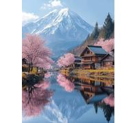 Diamond Painting Monte Fuji Diamond Painting Adulti, Pittura Diamante Paesaggio Diamantini Crystal Art 5D DIY Strass Ricamo a Punto Croce Artigianale per Decorazioni Parete, Regalo 20X30Cm -yym2507CS