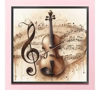 Diamond Painting Musica per violino,5D Square 65x65 cm Diamond Painting Kit Completo per Adulti,DIY Strass Musica per violino Diamond Painting Ricamo a Punto Croce Arts Craft per Pareti Decorazione