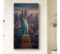 Diamond Painting New York Diamond Painting Kit Completo, Pittura Diamante Statua della Libertà Quadri con Perline Diamantini Crystal Art Kit Punto Croce per Decorazione Casa da Parete 50x100cm cbc0-9